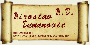Miroslav Dumanović vizit kartica